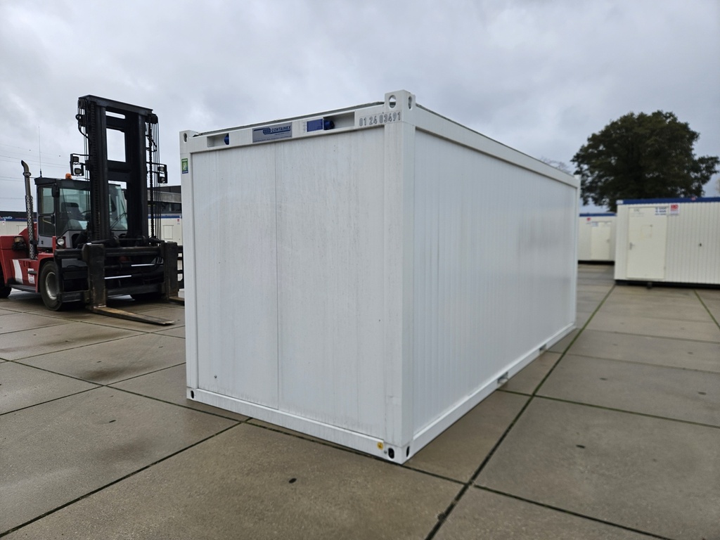 Nieuwe bureelcontainer 6m x 2m40 DKVR Wit - met tralies
