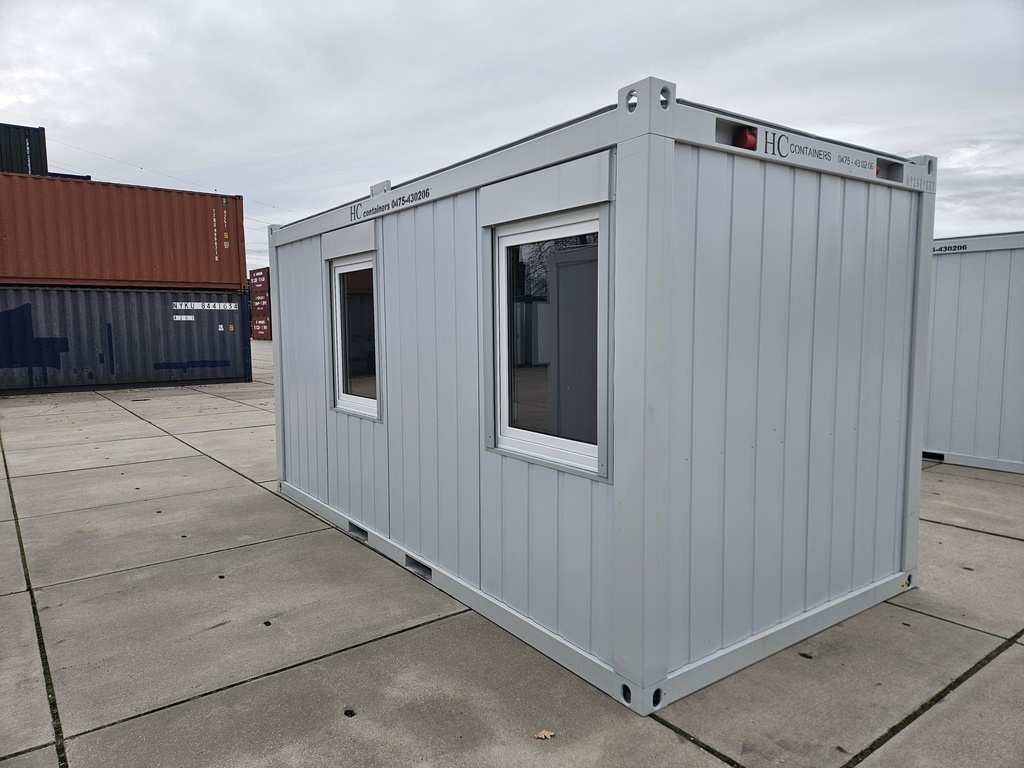 Nieuwe bureelcontainer 5m x 2m40 DKVR Lichtgrijs