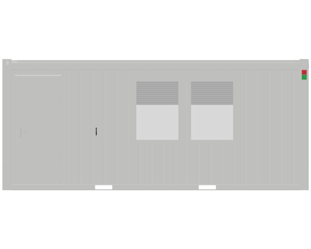 Nieuwe bureelcontainer 6m x 2m40 - met toilet & kitchenette