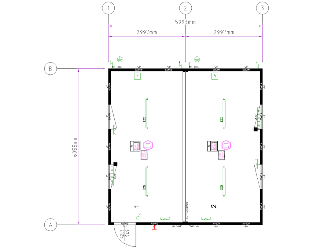 Nieuwe bureelcontainer 6m x 6m DKVLVR Zwart