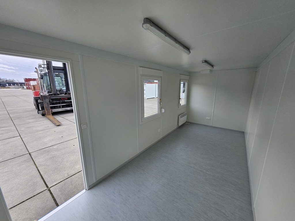 Nieuwe bureelcontainer 6m x 2m40 AL Wit/Blauw