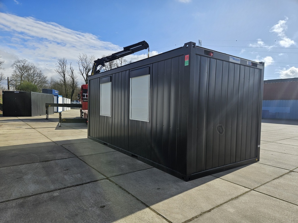 Nieuwe bureelcontainer 6m x 3m DKVR Zwart