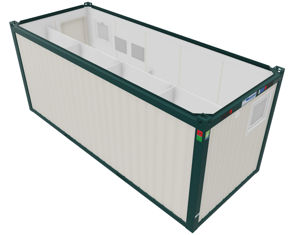 Neu Buröcontainer 6m x 2m40 Sanitair 