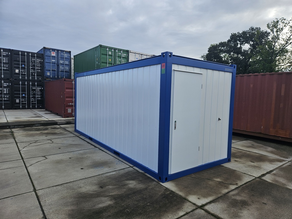 Nieuwe bureelcontainer 6m x 2m40 DKVR Blauw/Wit