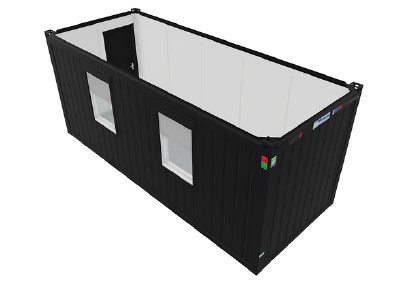 Neu Buröcontainer 6m x 2m40 DKVR Schwarz