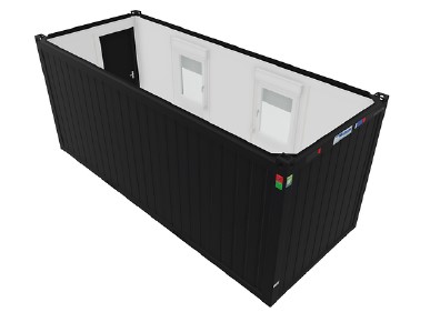 Nieuwe bureelcontainer 6m x 2m40 DKVL Zwart