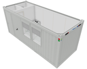 Nieuwe bureelcontainer 6m x 2m40 - met toilet & kitchenette