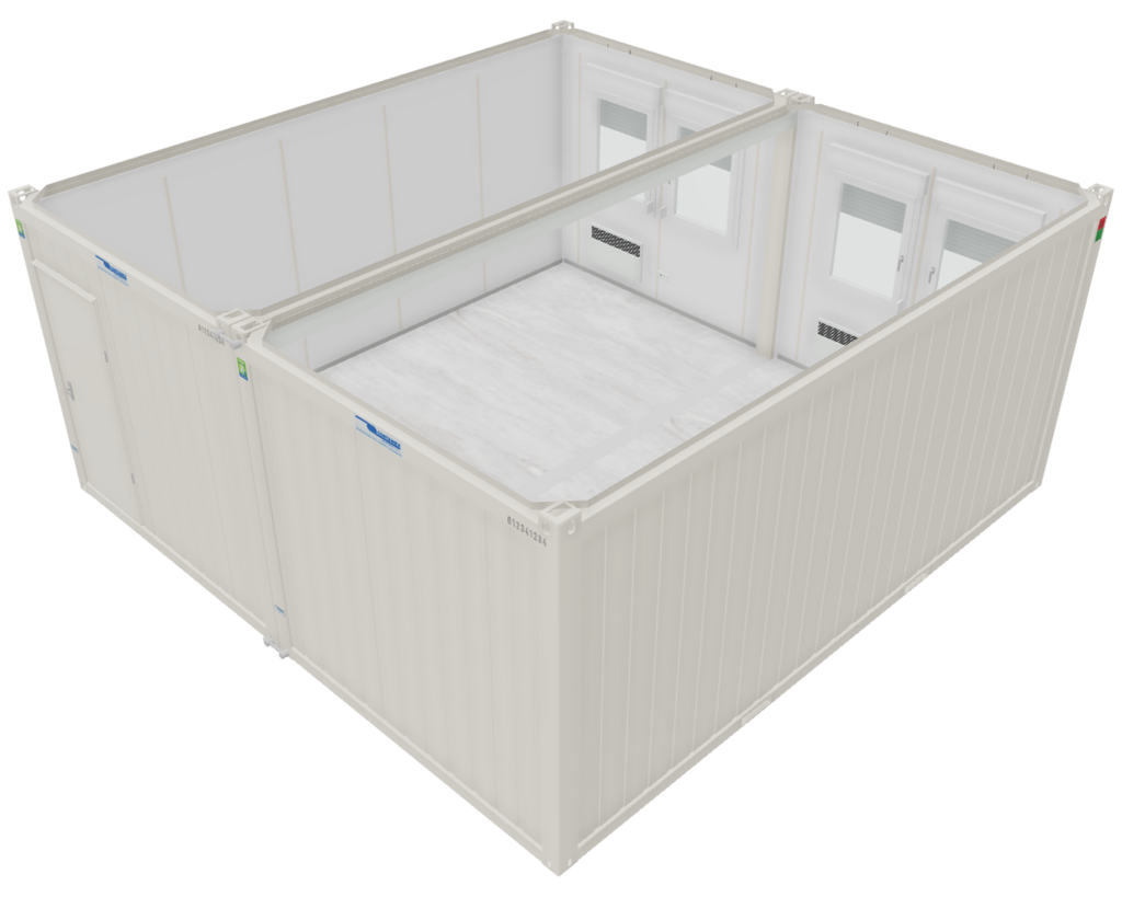 Neu Buröcontainer 6m x 6m DKVK Hellgrau