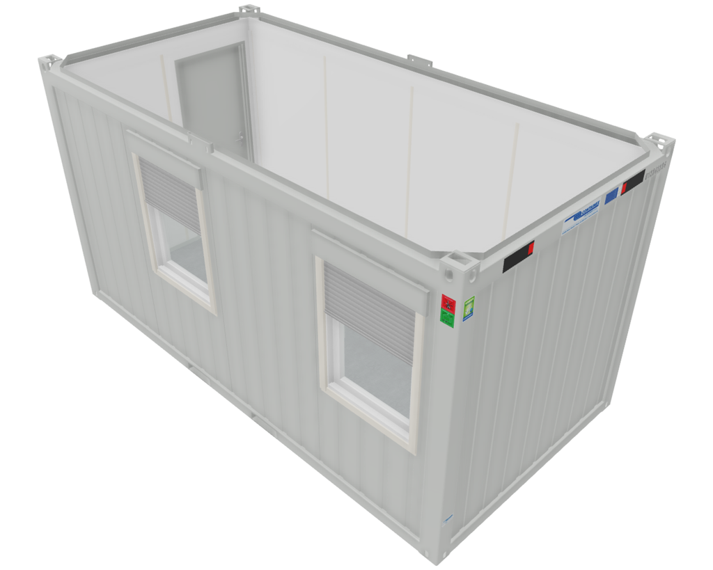 Nouveau conteneur de bureau 6m x 3m DKVR Gris Clair