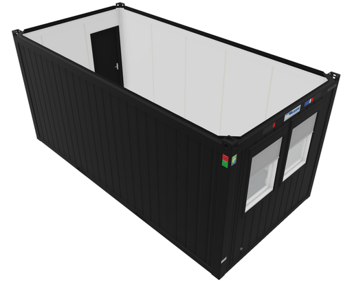 Nieuwe bureelcontainer 6m x 3m DKVK Zwart