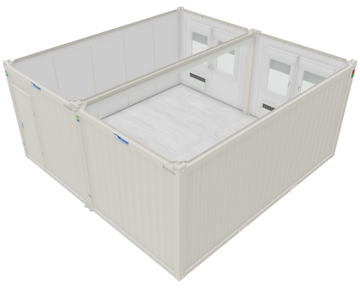 [BH606] Buröcontainer 6m x 6m DKVK Hellgrau